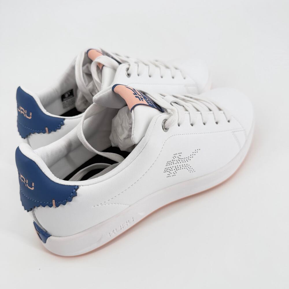 KURU ROAM Women's 8.5 White Leather Sneakers NIB Plantar Fasciitis Arch Support - Picture 7 of 11